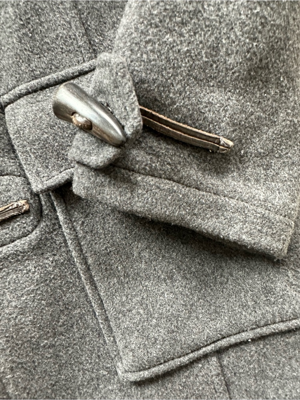 TNA Classic Hooded Duffle Wool Coat in Charcoal Gray  Small - Picture 4 of 8